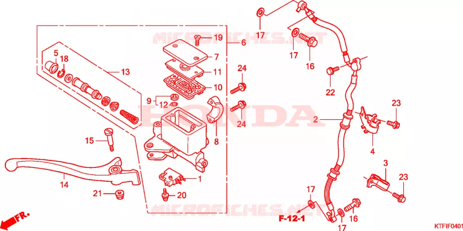 MAITRE-CYLINDRE FREIN AV.(SH125/R/150/R) Honda SCOOTER 125 SH 2009  SH1259