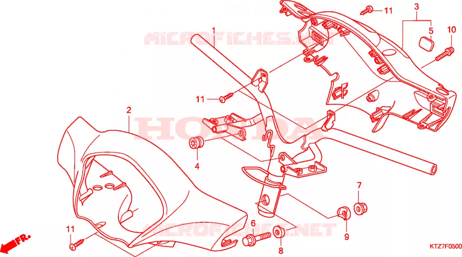 GUIDON - CARENAGE Honda SCOOTER 125 PES 2008  PES125R8
