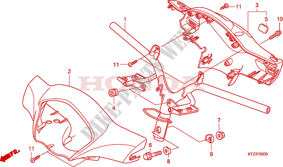 GUIDON   CARENAGE pour Honda PES 125 INJECTION SPECIAL 2009