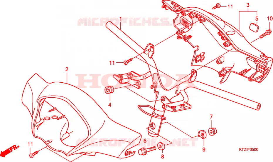 GUIDON - CARENAGE Honda SCOOTER 125 PES 2012  PES125A