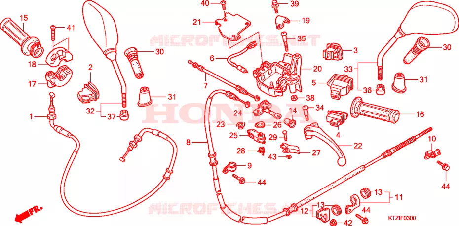 LEVIER DE GUIDON - CABLE - COMMODO Honda SCOOTER 125 PES 2010  PES150RA