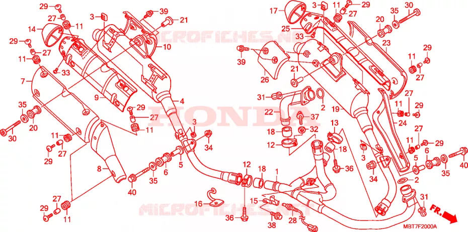 SILENCIEUX D'ECHAPPEMENT Honda MOTO 1000 VARADERO 2008  XL1000VA7