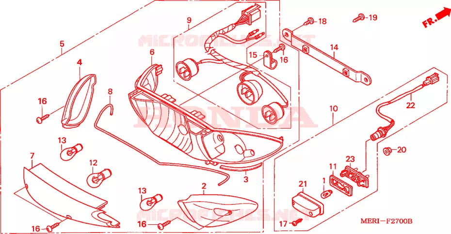 FEUX ARRIERE Honda MOTO 600 CBF 2004  CBF600SA4