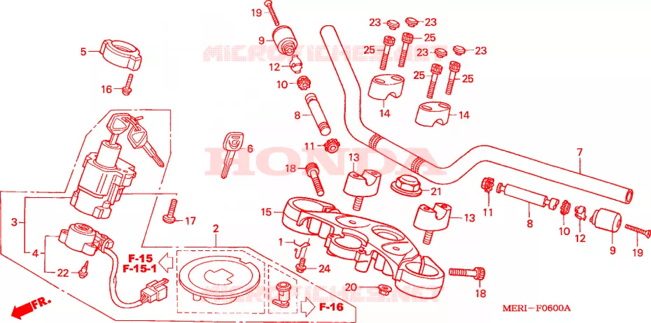 GUIDON - TE DE FOURCHE Honda MOTO 600 CBF 2004  CBF600NA4