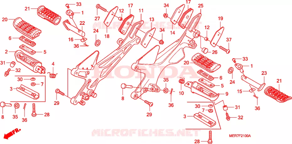 REPOSE PIED Honda MOTO 600 CBF 2006  CBF600NA6