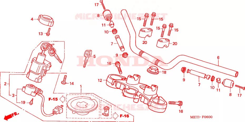 GUIDON - TE DE FOURCHE Honda MOTO 500 CBF 2006  CBF5006