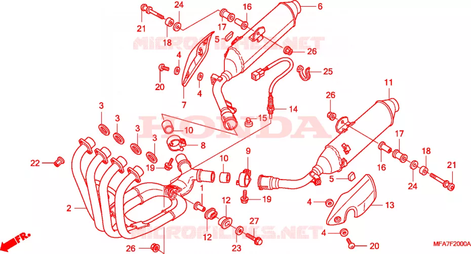 SILENCIEUX D'ECHAPPEMENT Honda MOTO 1000 CBF 2007  CBF1000A7
