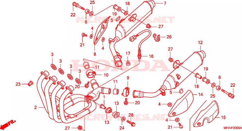 SILENCIEUX D'ECHAPPEMENT Honda MOTO 1000 CBF 2009  CBF10009