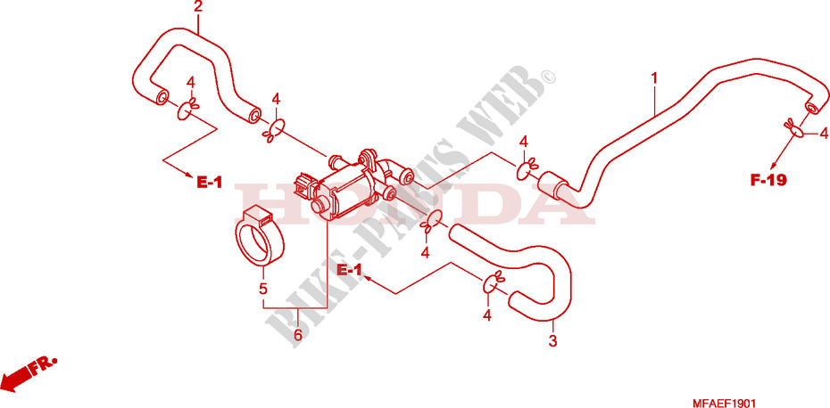 COMMANDE INJECTION D'AIR SOUPAPE pour Honda CBF 1000 ABS 2010