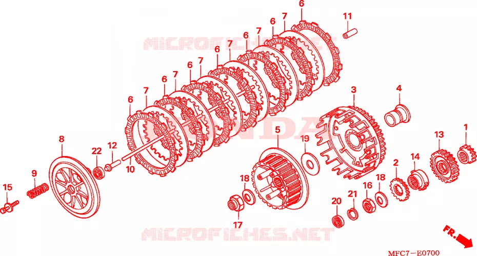 EMBRAYAGE Honda MOTO 650 FMX 2006  FMX6505_F