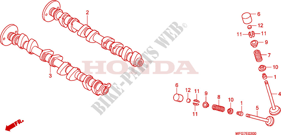 ARBRE A CAMES   SOUPAPE pour Honda CB 600 F HORNET ABS 2007