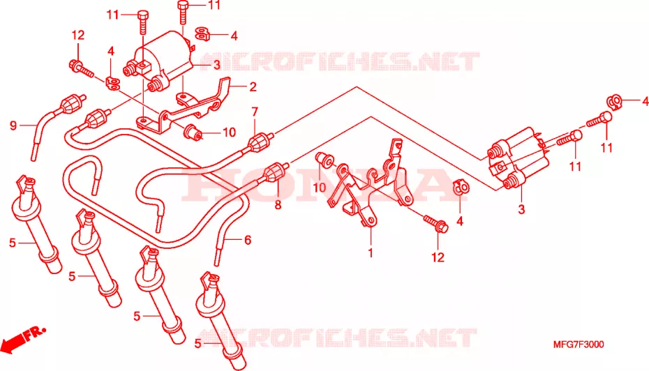 BOBINE D'ALLUMAGE Honda MOTO 600 HORNET 2008  CB600FA8