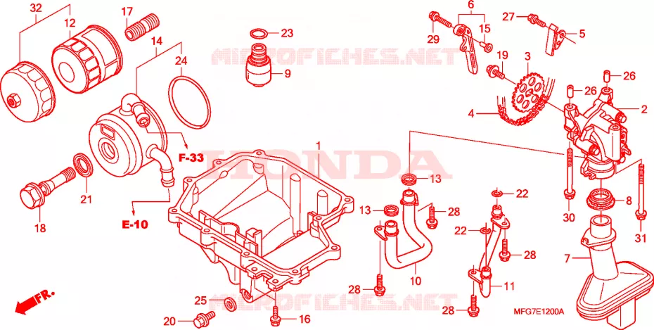 CARTER - POMPE - FILTRE A HUILE Honda MOTO 600 HORNET 2009  CB600F39