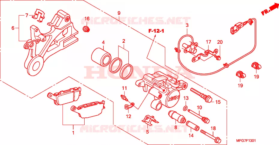 ETRIER DE FREIN ARRIERE  Honda MOTO 600 HORNET 2009  CB600FA39