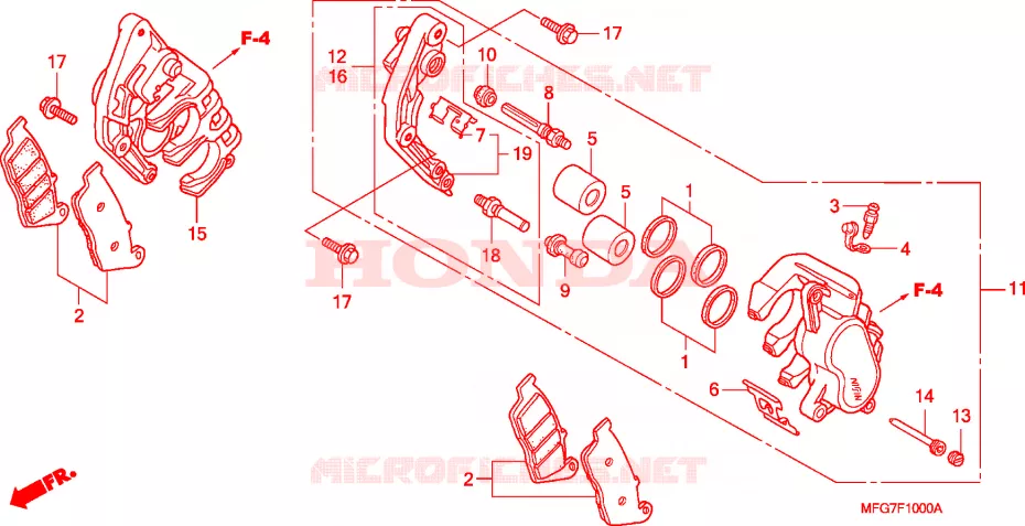 ETRIER DE FREIN AVANT  Honda MOTO 600 HORNET 2007  CB600F7