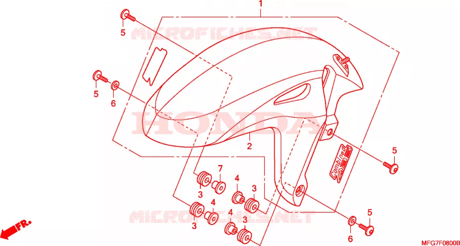 GARDE BOUE AVANT Honda MOTO 600 HORNET 2009  CB600F39