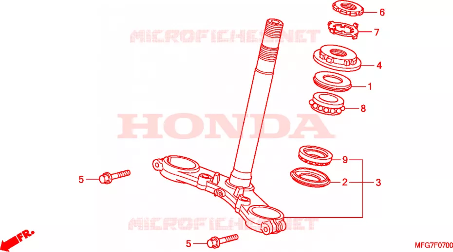 TE DE FOURCHE Honda MOTO 600 HORNET 2007  CB600F7