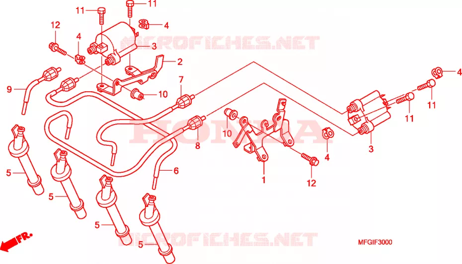 BOBINE D'ALLUMAGE Honda MOTO 600 HORNET 2010  CB600FA
