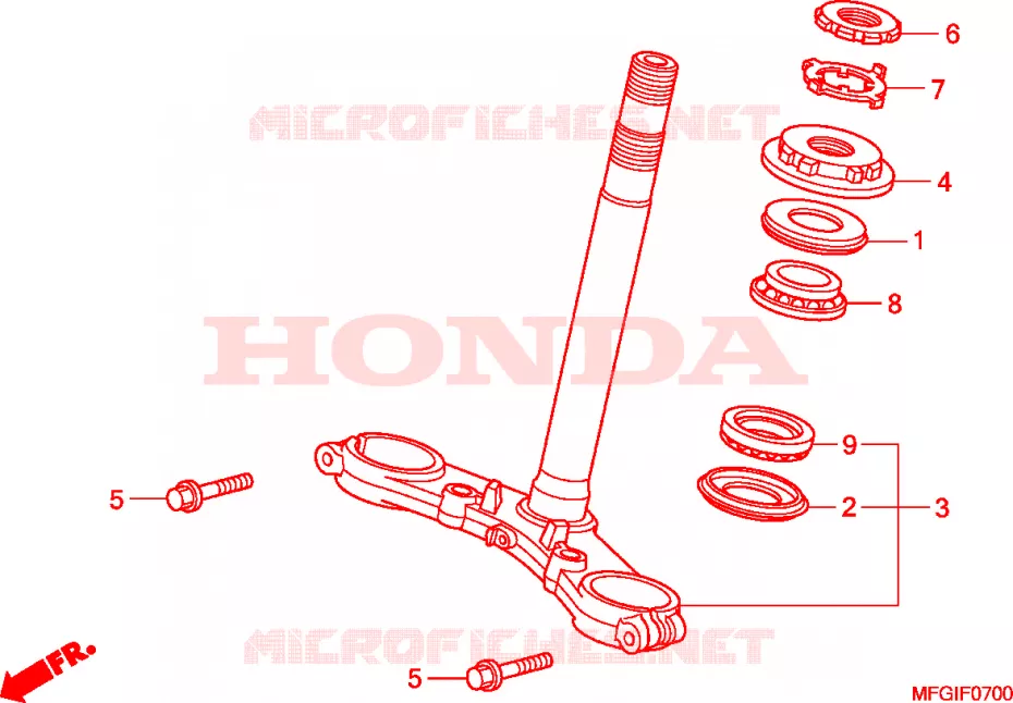 TE DE FOURCHE Honda MOTO 600 HORNET 2010  CB600FAA