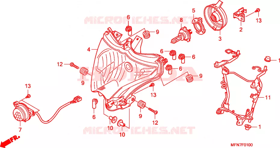 PHARE Honda MOTO 1000 CB 2011  CB1000RB
