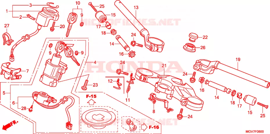 GUIDON - TE DE FOURCHE Honda MOTO 600 CBR 2011  CBR600FAB