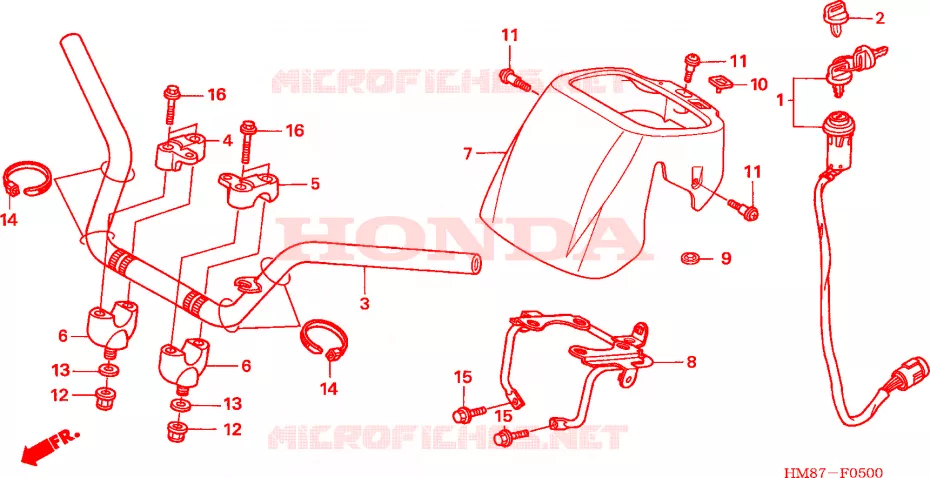 GUIDON Honda ATV 250 FOURTRAX 2009  TRX250TE9
