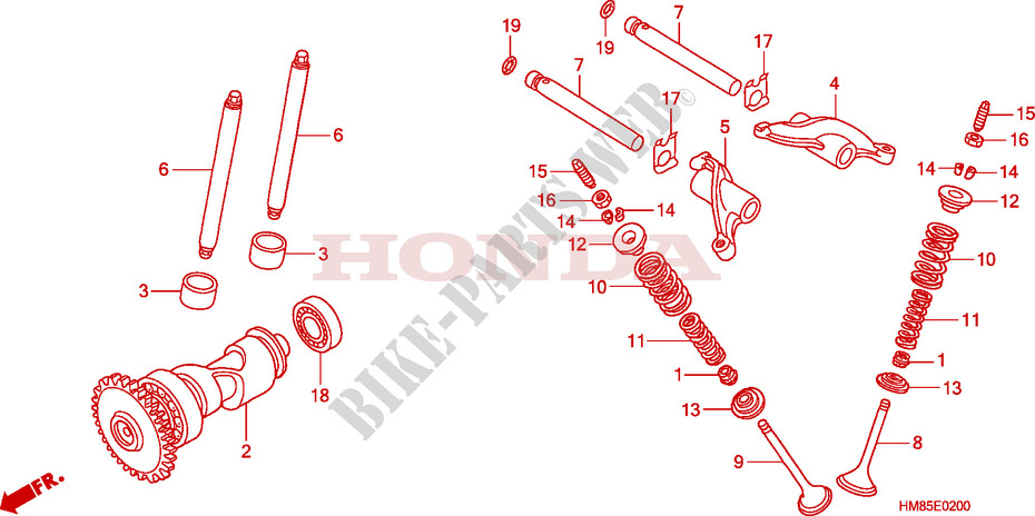ARBRE A CAMES   SOUPAPE pour Honda TRX 250 FOURTRAX RECON Standard 2011