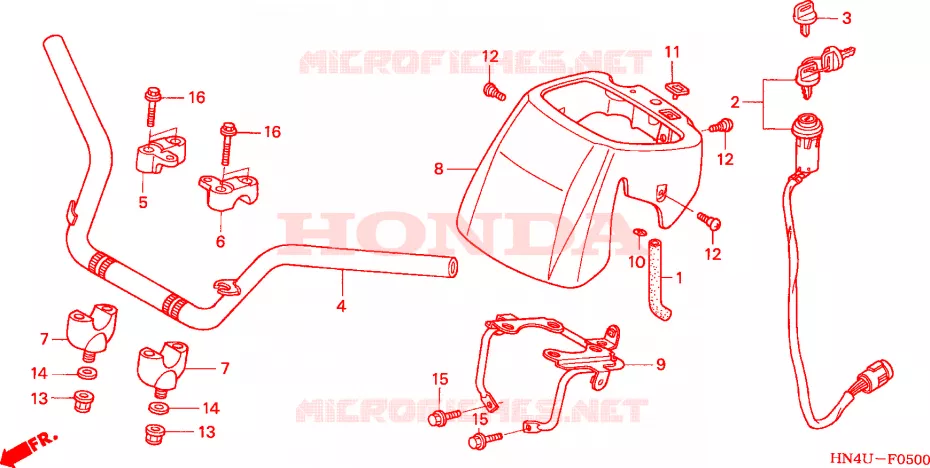 GUIDON Honda ATV 350 FOURTRAX 2005  TRX350TM5