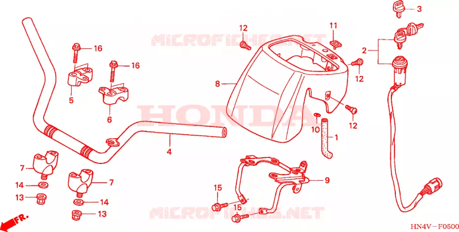 GUIDON Honda ATV 350 FOURTRAX 2006  TRX350TE6