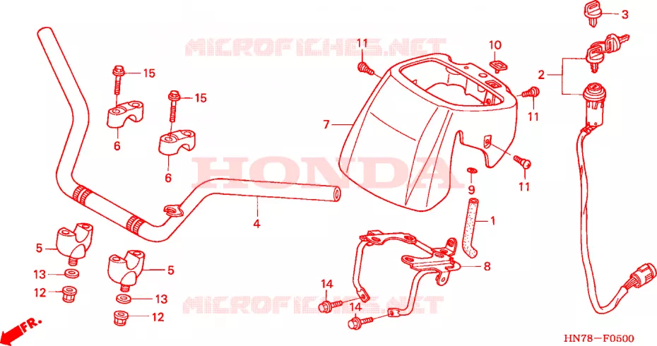GUIDON Honda ATV 400 FOURTRAX 2007  TRX400FA7