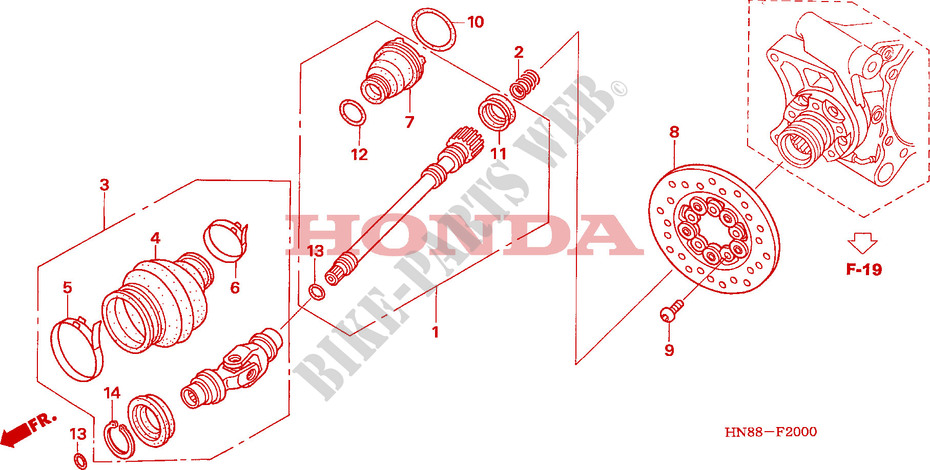 CARDAN pour Honda FOURTRAX 680 RINCON 2011