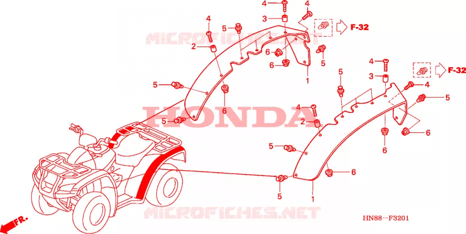 PROTECTION D'AILE Honda ATV 680 FOURTRAX 2010  TRX680FAA