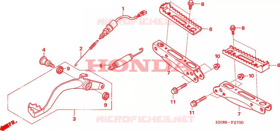 REPOSE PIED - PEDALE Honda ATV 680 FOURTRAX 2007  TRX680FA7