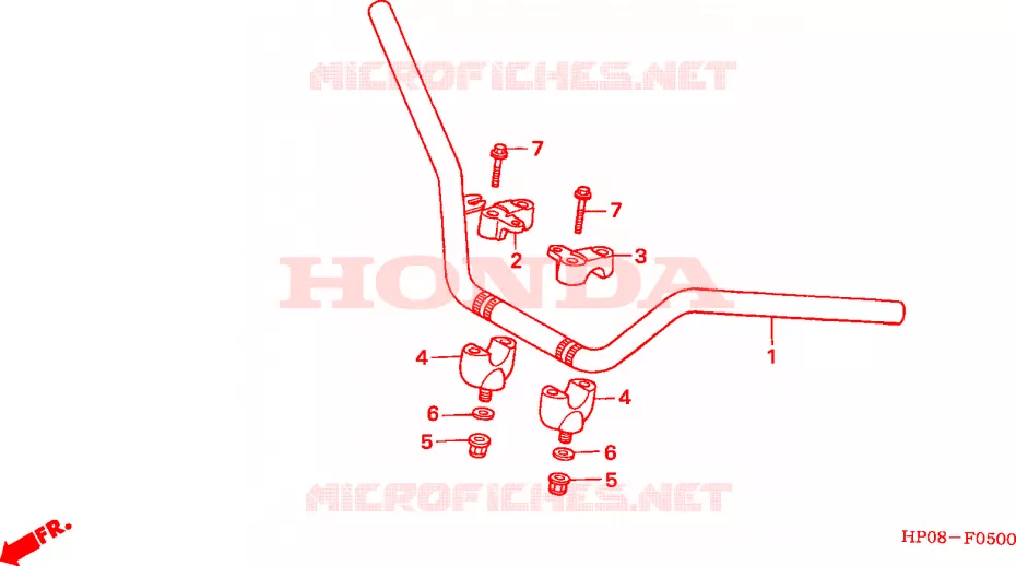 GUIDON Honda ATV 500 FOURTRAX 2005  TRX500FE5