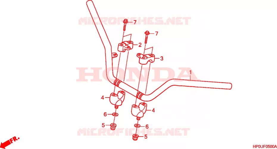 GUIDON Honda ATV 500 FOURTRAX 2008  TRX500FPE8