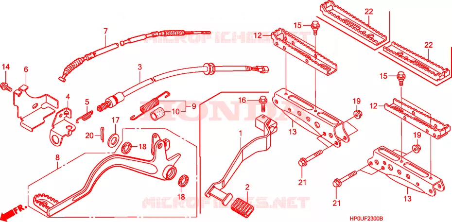REPOSE PIED - PEDALE Honda ATV 500 FOURTRAX 2007  TRX500FE7