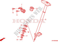 ARBRE DE DIRECTION pour Honda TRX 450 R SPORTRAX Kick start RED 2008