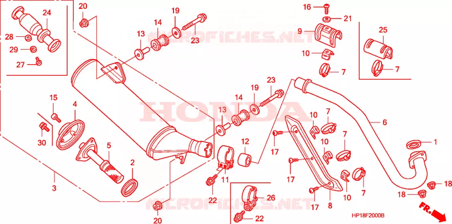 SILENCIEUX D'ECHAPPEMENT Honda ATV 450 FOURTRAX 2008  TRX450R8