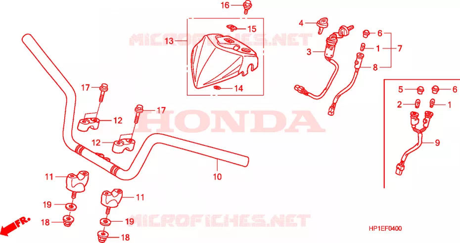 GUIDON Honda ATV 450 FOURTRAX 2009  TRX450ER9