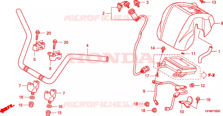 GUIDON Honda ATV 420 FOURTRAX 2007  TRX420FM7