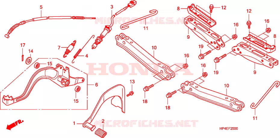 PEDALE - REPOSE PIED Honda ATV 420 FOURTRAX 2009  TRX420TE9