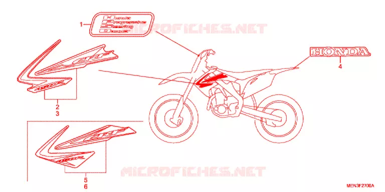 AUTOCOLLANTS Honda MOTO 450 CRF 2009  CRF450R9