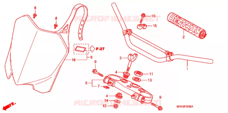 GUIDON - TE DE FOURCHE Honda MOTO 450 CRF 2009  CRF450R9