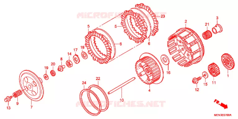 EMBRAYAGE Honda MOTO 450 CRF 2011  CRF450RB