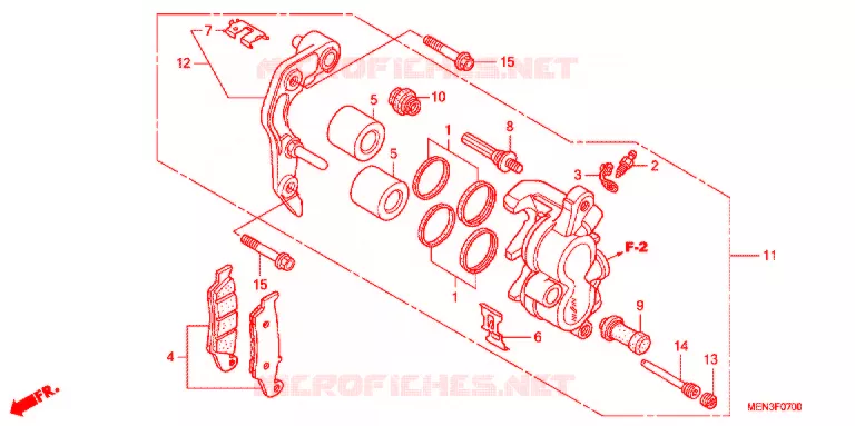 ETRIER DE FREIN AVANT Honda MOTO 450 CRF 2011  CRF450RB