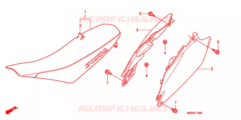 SELLE - CARENAGE Honda MOTO 450 CRF 2011  CRF450RB