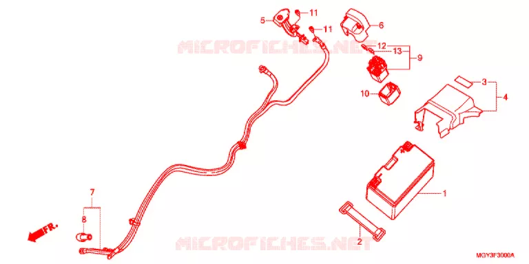 BATTERIE Honda MOTO 800 CROSSRUNNER 2011  VFR800XB
