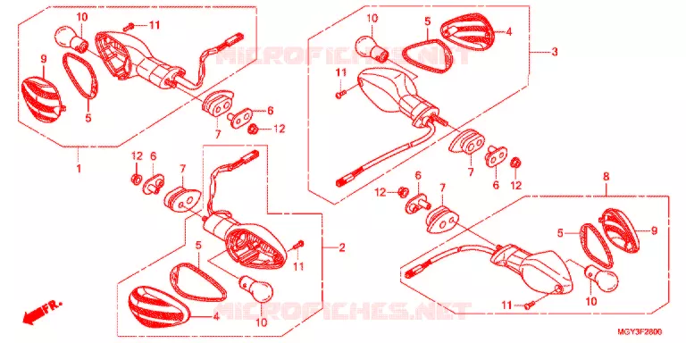 CLIGNOTANT Honda MOTO 800 CROSSRUNNER 2011  VFR800XB