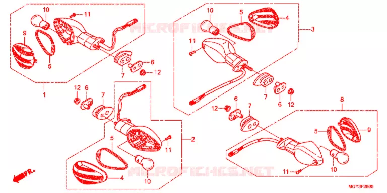 CLIGNOTANT Honda MOTO 800 CROSSRUNNER 2011  VFR800XB