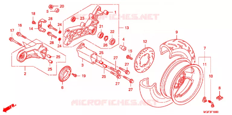 ROUE ARRIERE Honda SCOOTER 600 SILVERWING 2013  FJS600AB